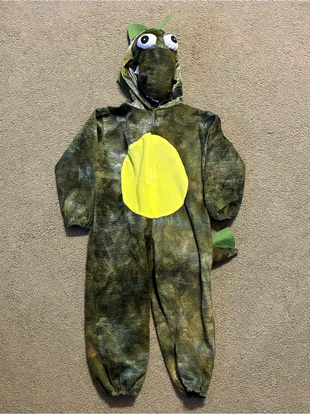Roarin Rex Dinosaur Costume Toddler 2T Halloween Hooded Jumpsuit T-Rex Dino
